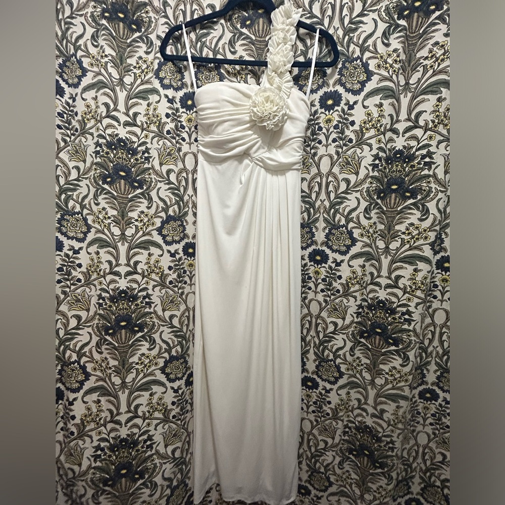 Sweet Storm Cream One Shoulder Dress